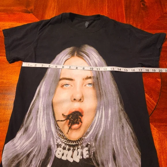 Billie Eilish Black Spider Band Shirt Size Small - Picture 4 of 6